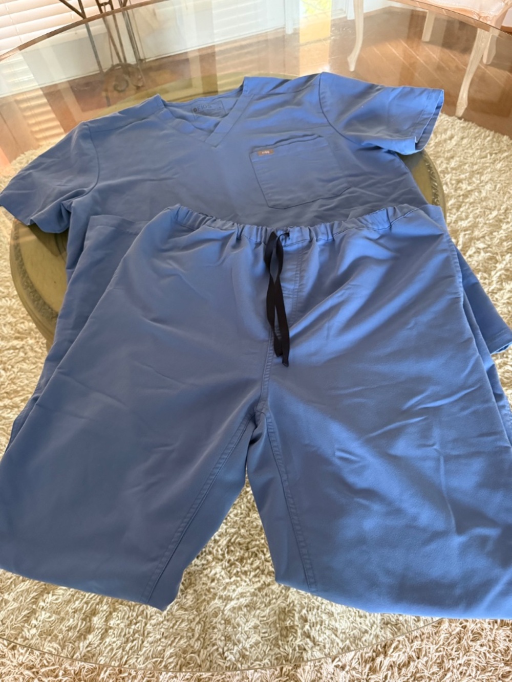 FIGS Technical Collection XL Blue Unisex Scrubs Set Solid Medical Uniform